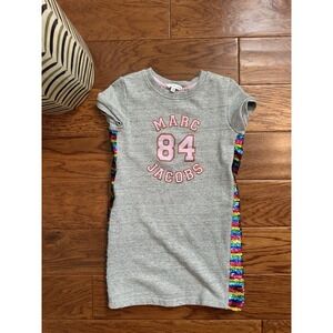 Marc Jacobs Girls Gray Logo Sweatshirt Dress sequins Size 10T Retail$159